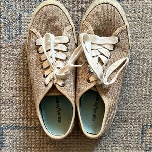 SeaVees Monterey Raffia Lace-Up Sneakers